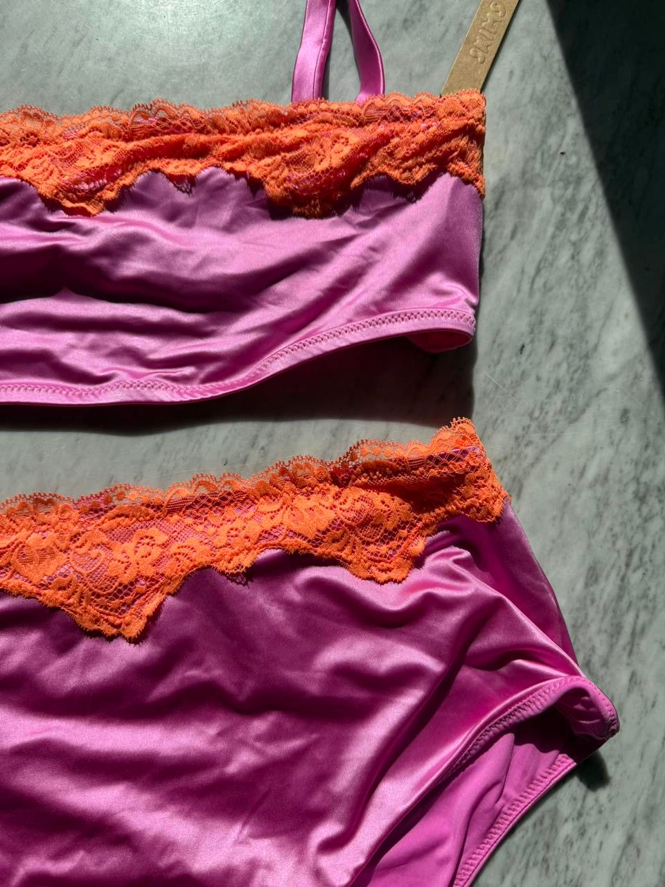 SKIMS Lace Swim Bandeau Top + High Waist Bottom Bikini Set - LARGE