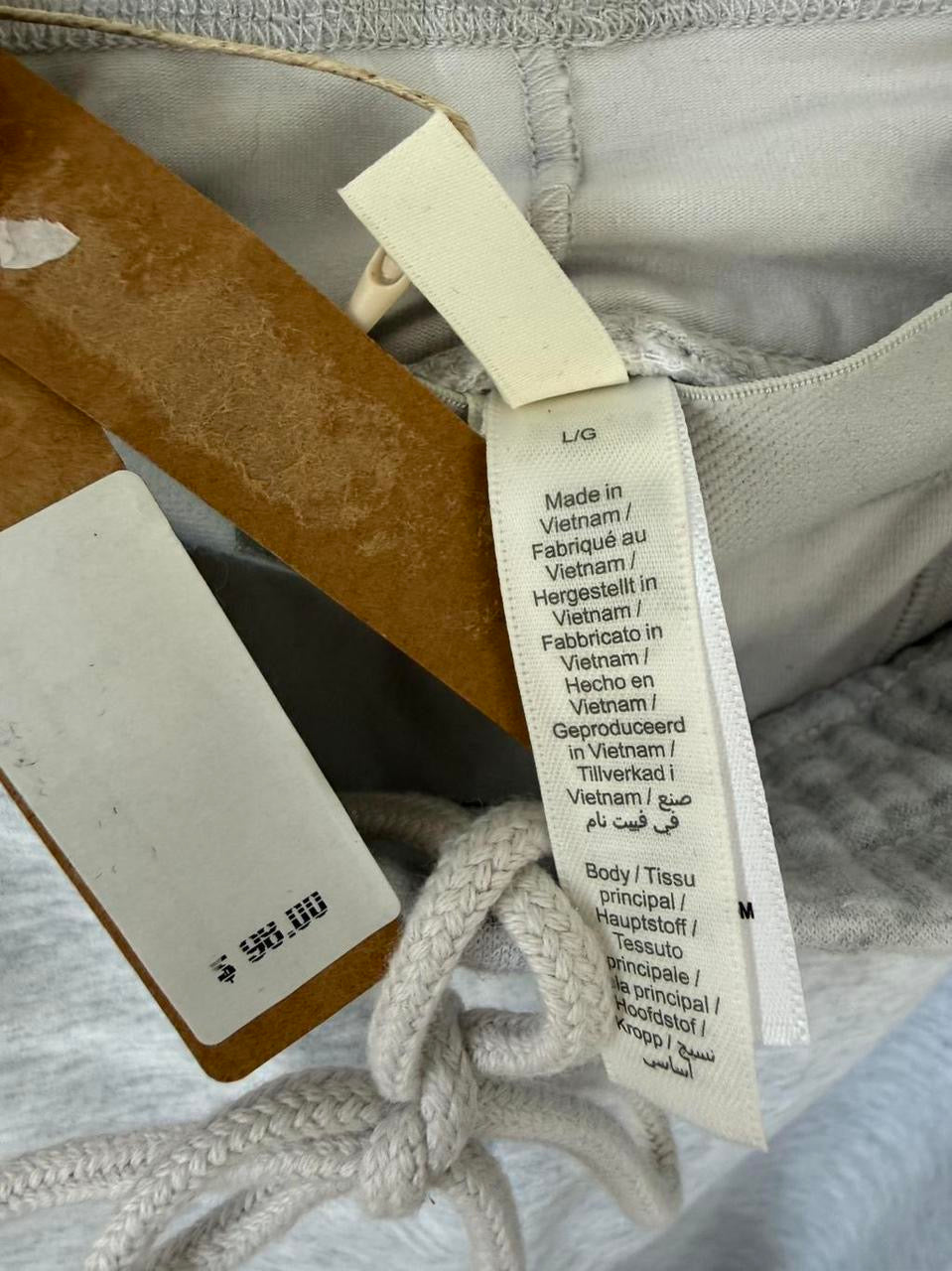 SKIMS Cotton Fleece Double Waistband Pants - Size Large