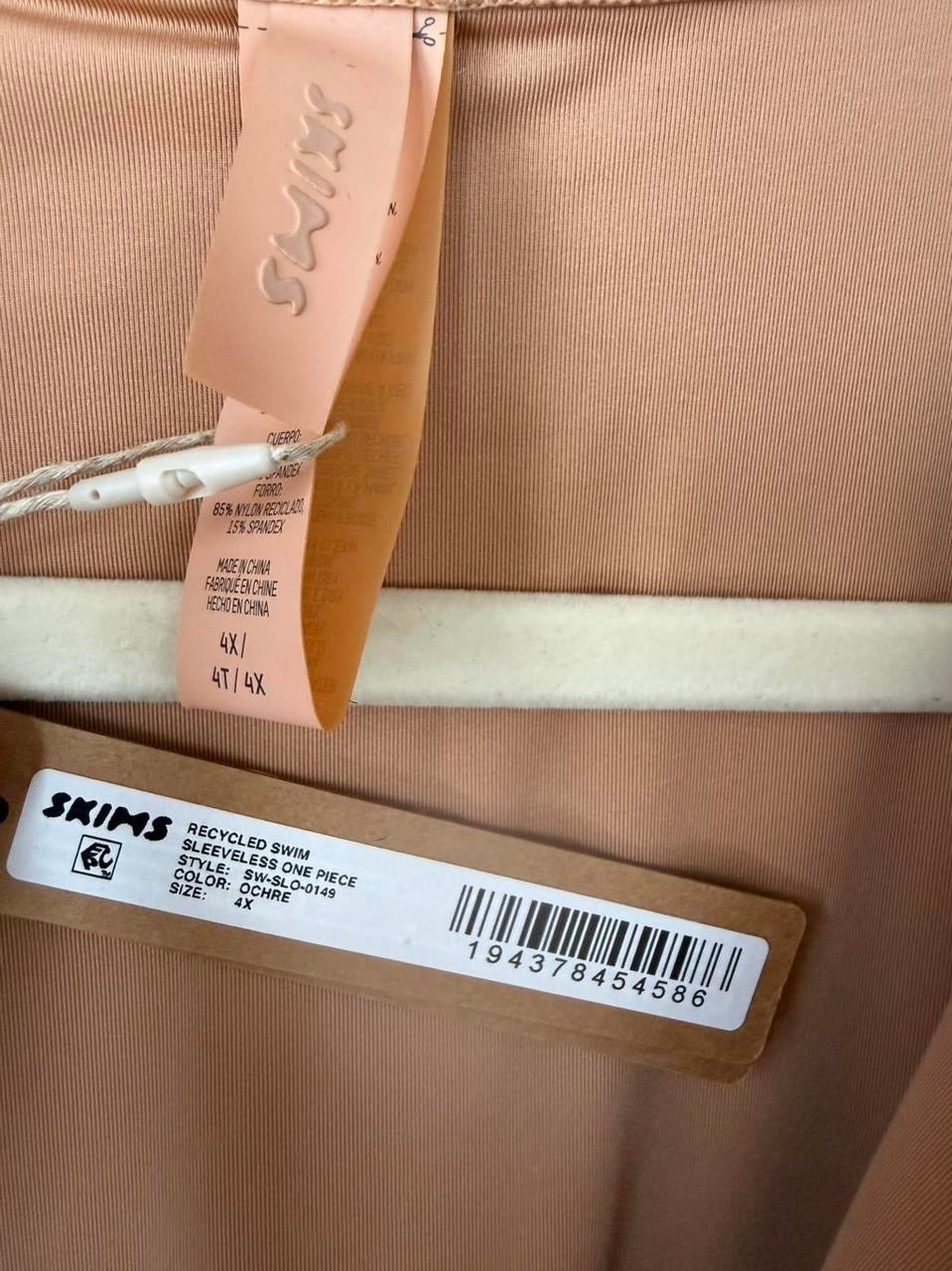 SKIMS Swim Zip Front Sleeveless One Piece - Size 4X