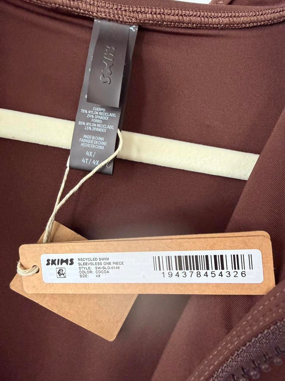 SKIMS Swim Zip Front Sleeveless One Piece - Size 4X