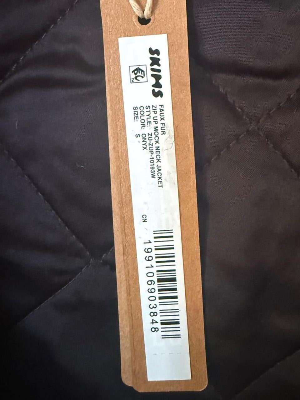 SKIMS Faux Fur Oversized Zip Up Mock Neck Jacket - Size Small
