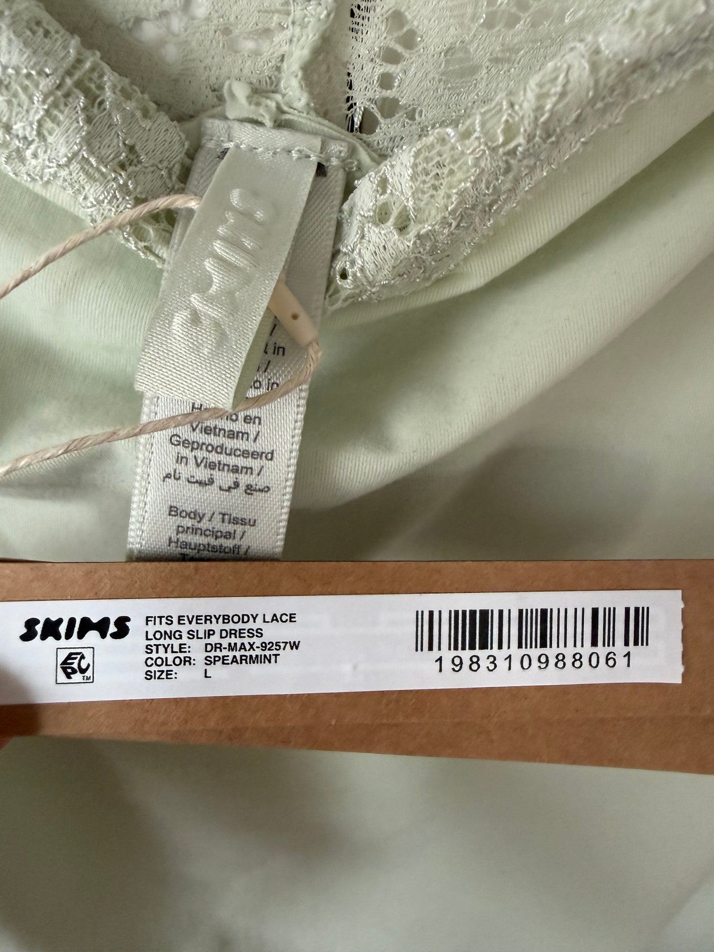 SKIMS Fits Everybody Lace Long Slip Dress - Size Large