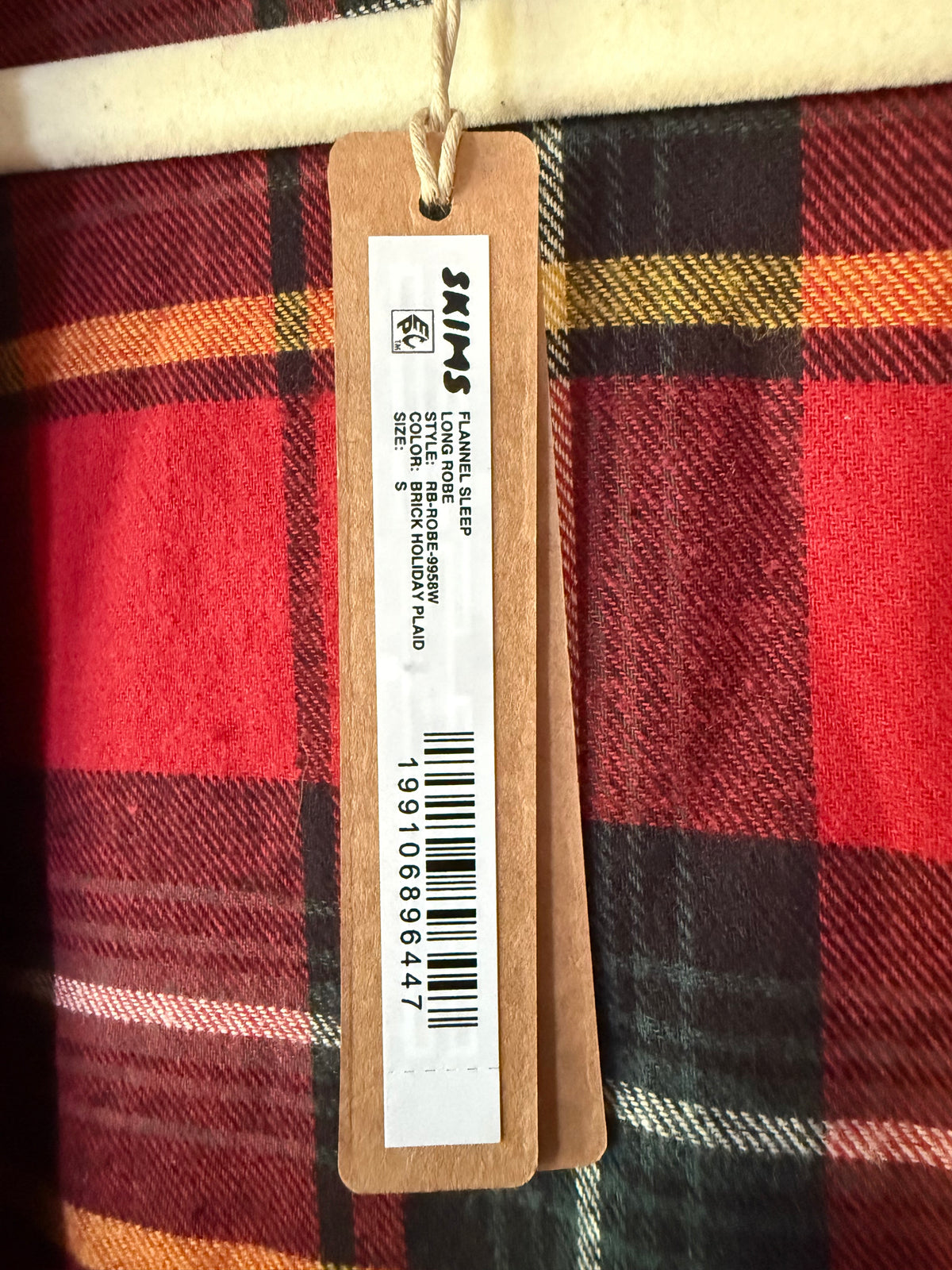 SKIMS Flannel Sleep Long Robe - Size Small