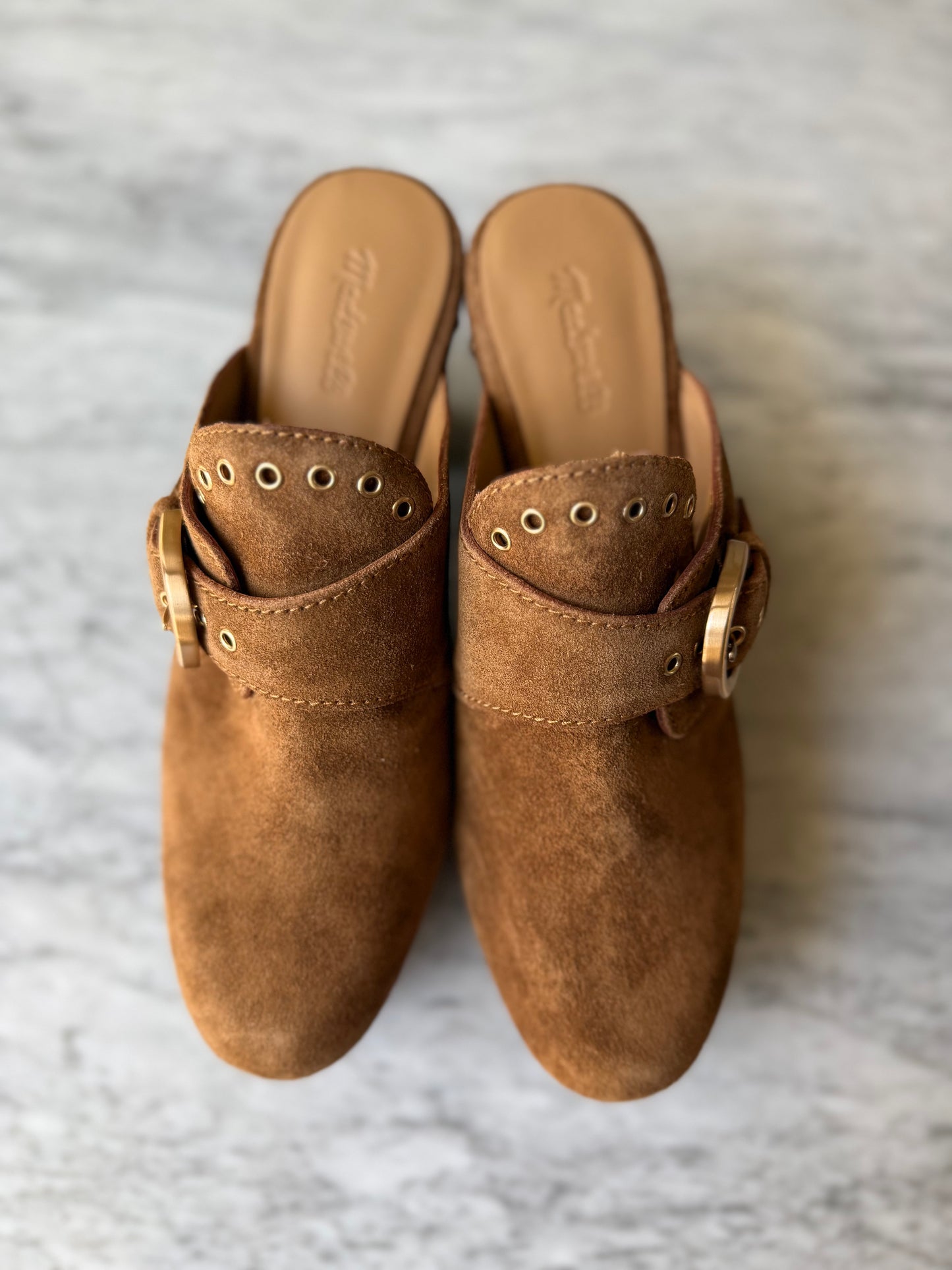 MADEWELL The Wes Suede Buckle Clogs - Size Women’s 6.5