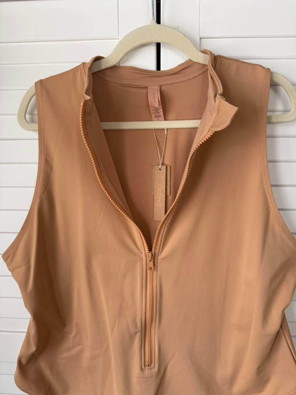 SKIMS Swim Zip Front Sleeveless One Piece - Size 4X