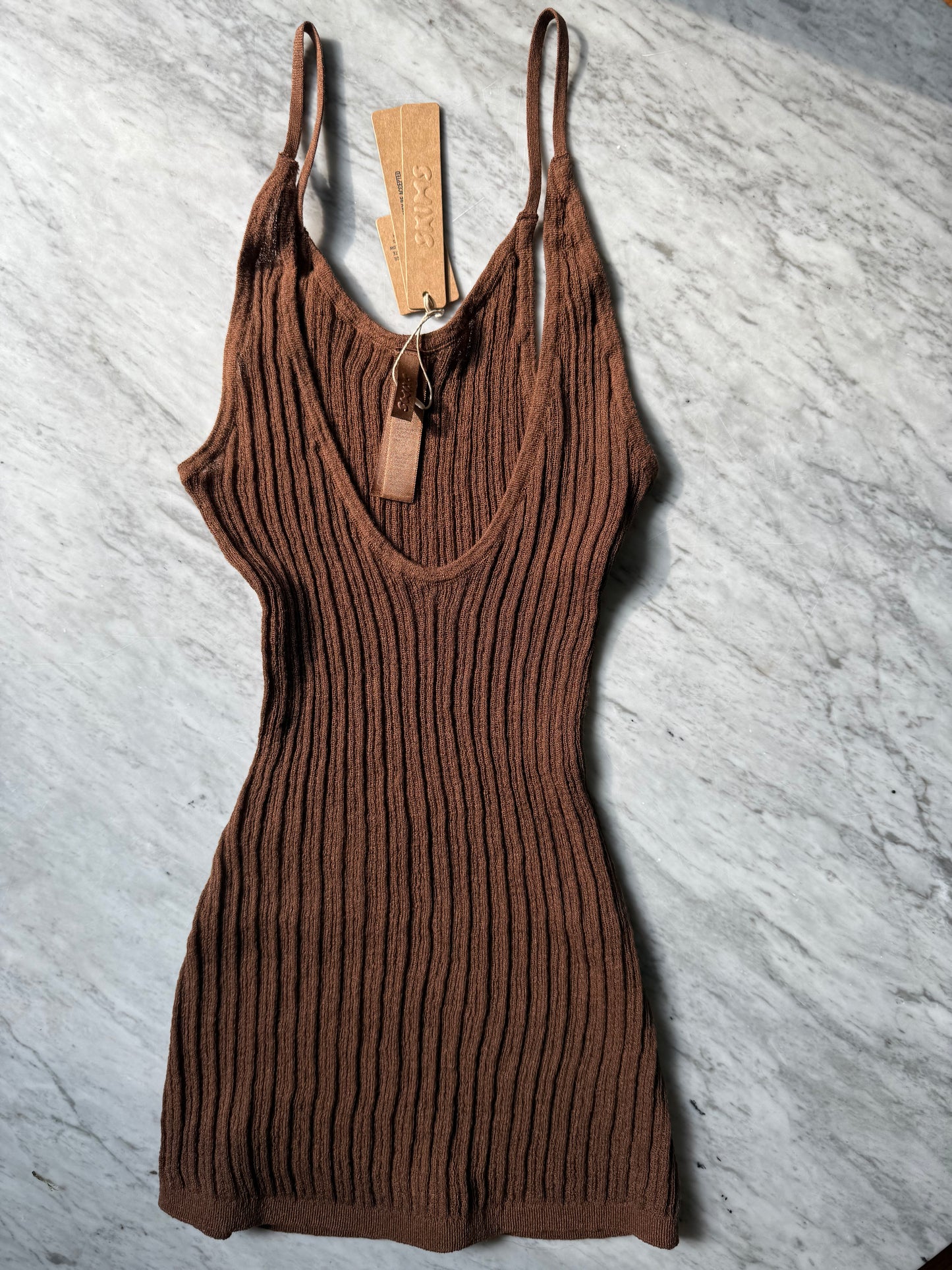 SKIMS Sheer Knit Plunge Tank - XS
