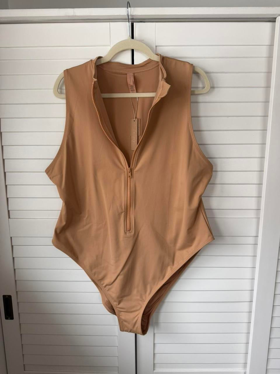 SKIMS Swim Zip Front Sleeveless One Piece - Size 4X