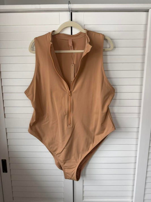 SKIMS Swim Zip Front Sleeveless One Piece - Size 4X