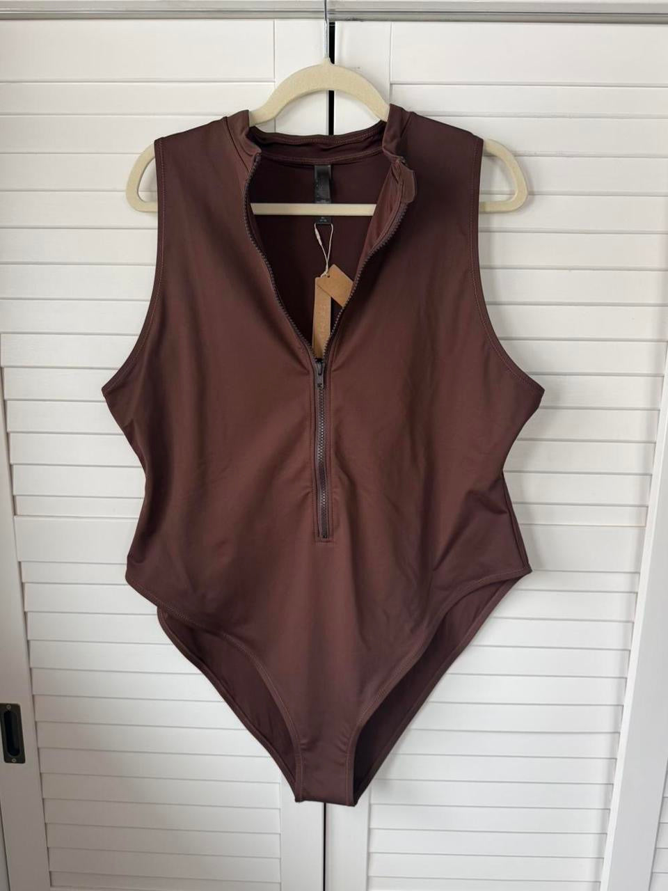 SKIMS Swim Zip Front Sleeveless One Piece - Size 4X