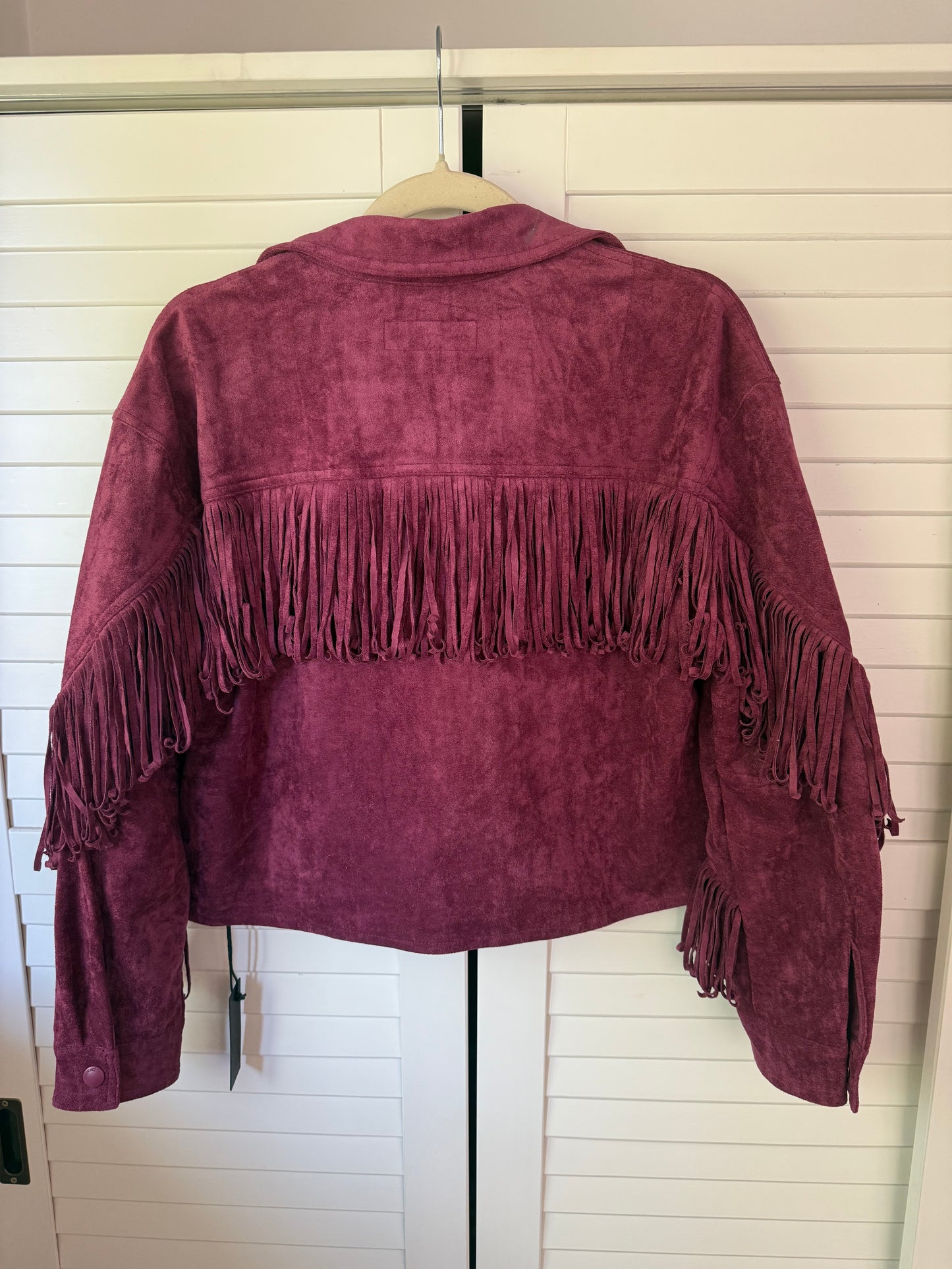 BLANKNYC x FREE PEOPLE Twist and Shout Vegan Suede Fringe Jacket - Size Small
