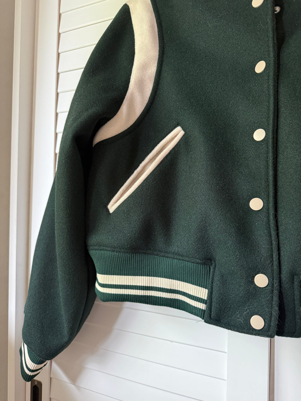 BLANK NYC Smart Move Bomber Varsity Jacket - Size Large