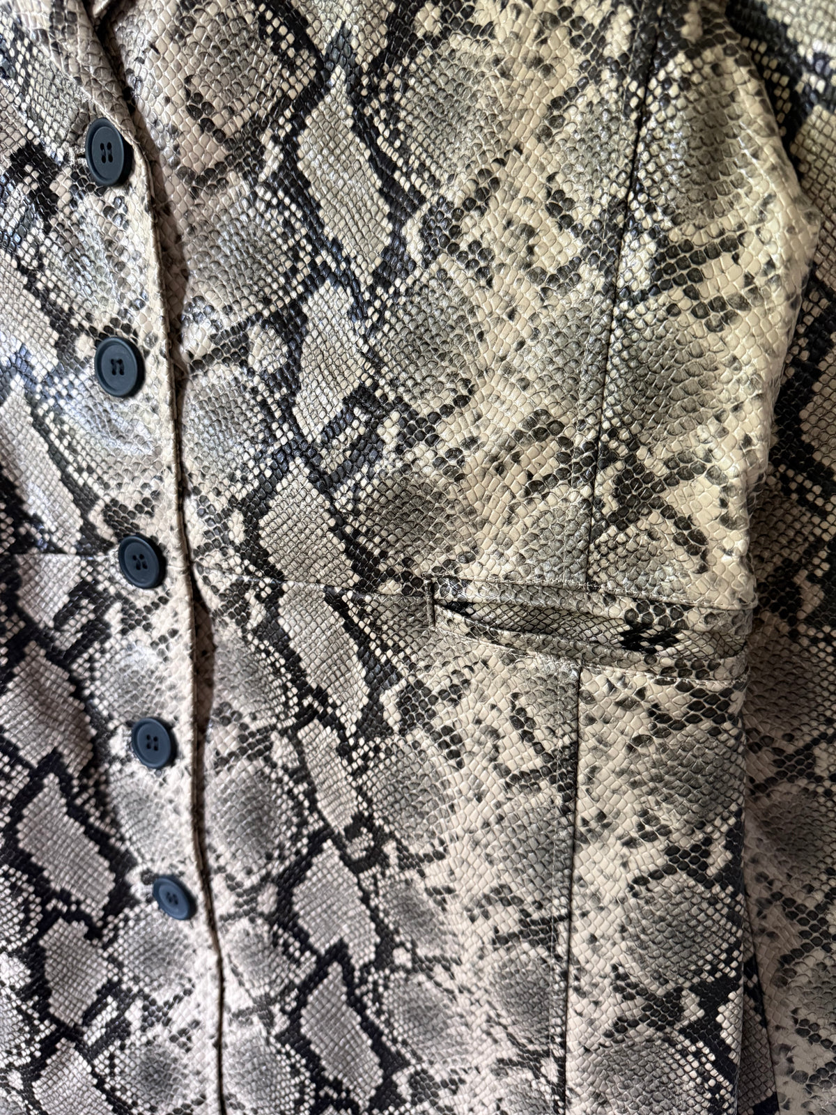 BLANK NYC Vegan Snakeskin Trench Coat - Size Medium