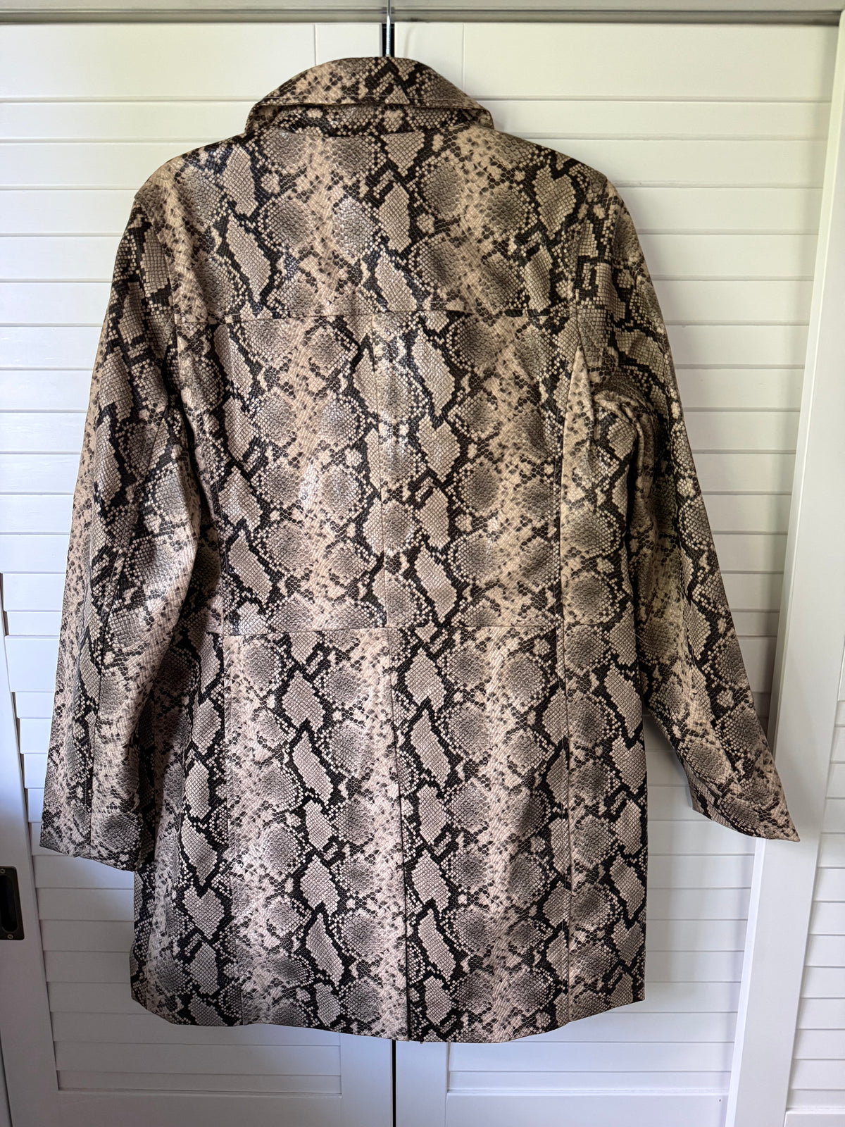 BLANK NYC Vegan Snakeskin Trench Coat - Size Medium