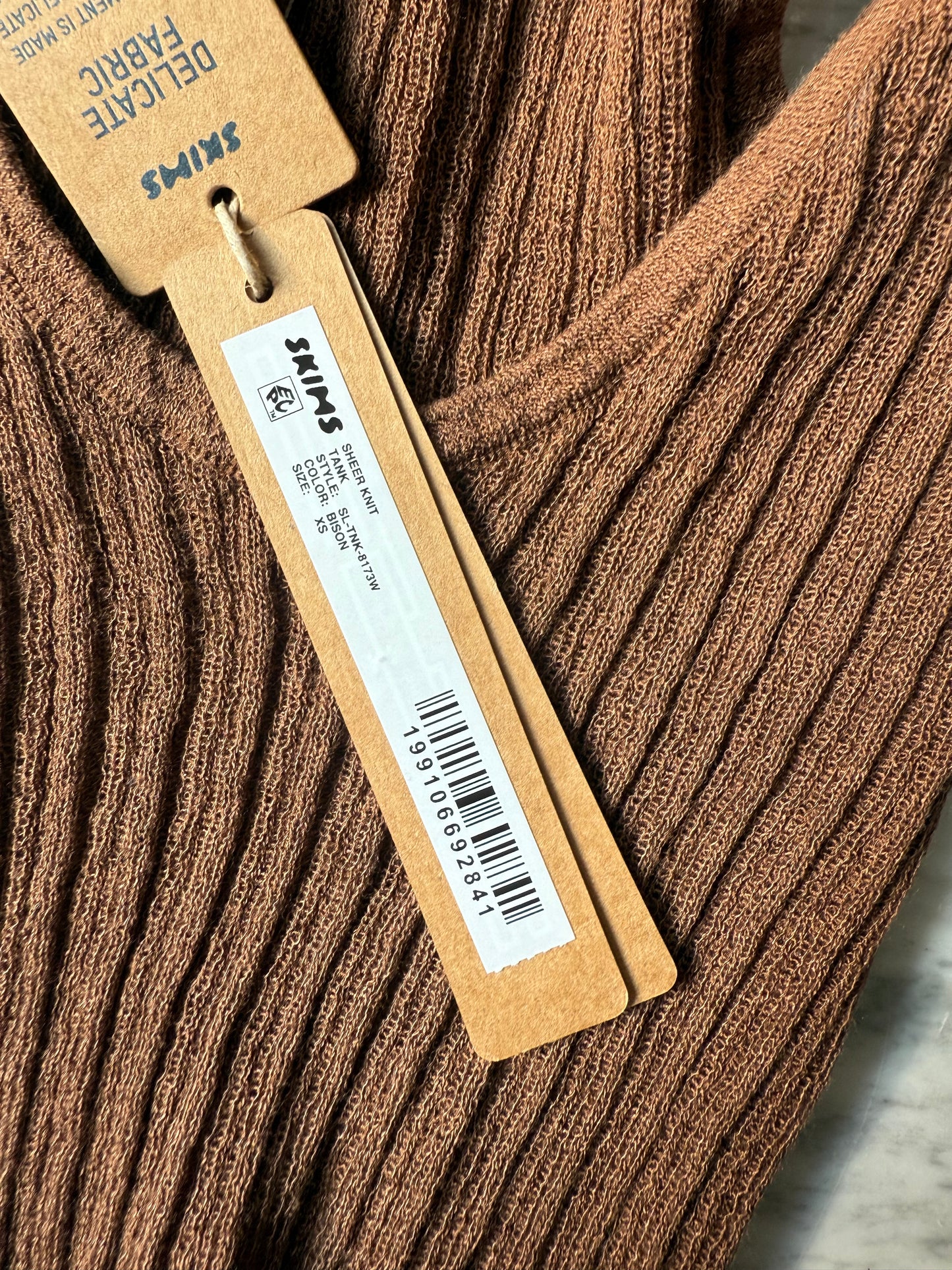 SKIMS Sheer Knit Plunge Tank - XS
