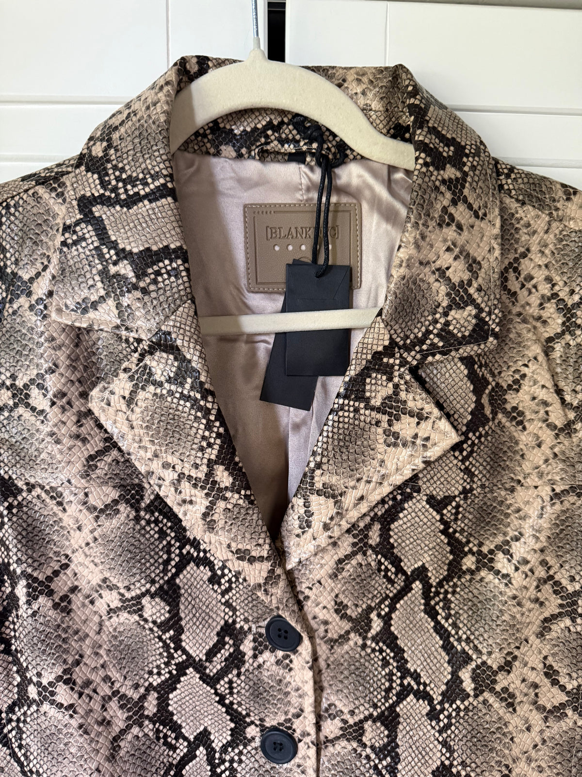 BLANK NYC Vegan Snakeskin Trench Coat - Size Medium