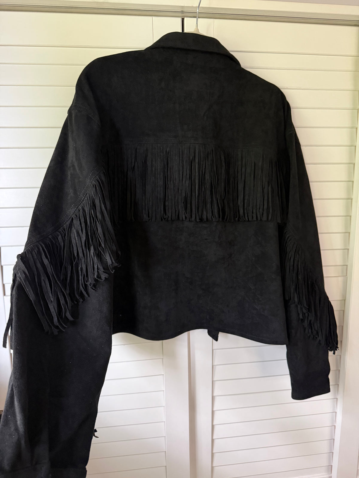 BLANK NYC x FREE PEOPLE Twist and Shout Vegan Suede Fringe Jacket - Size XL