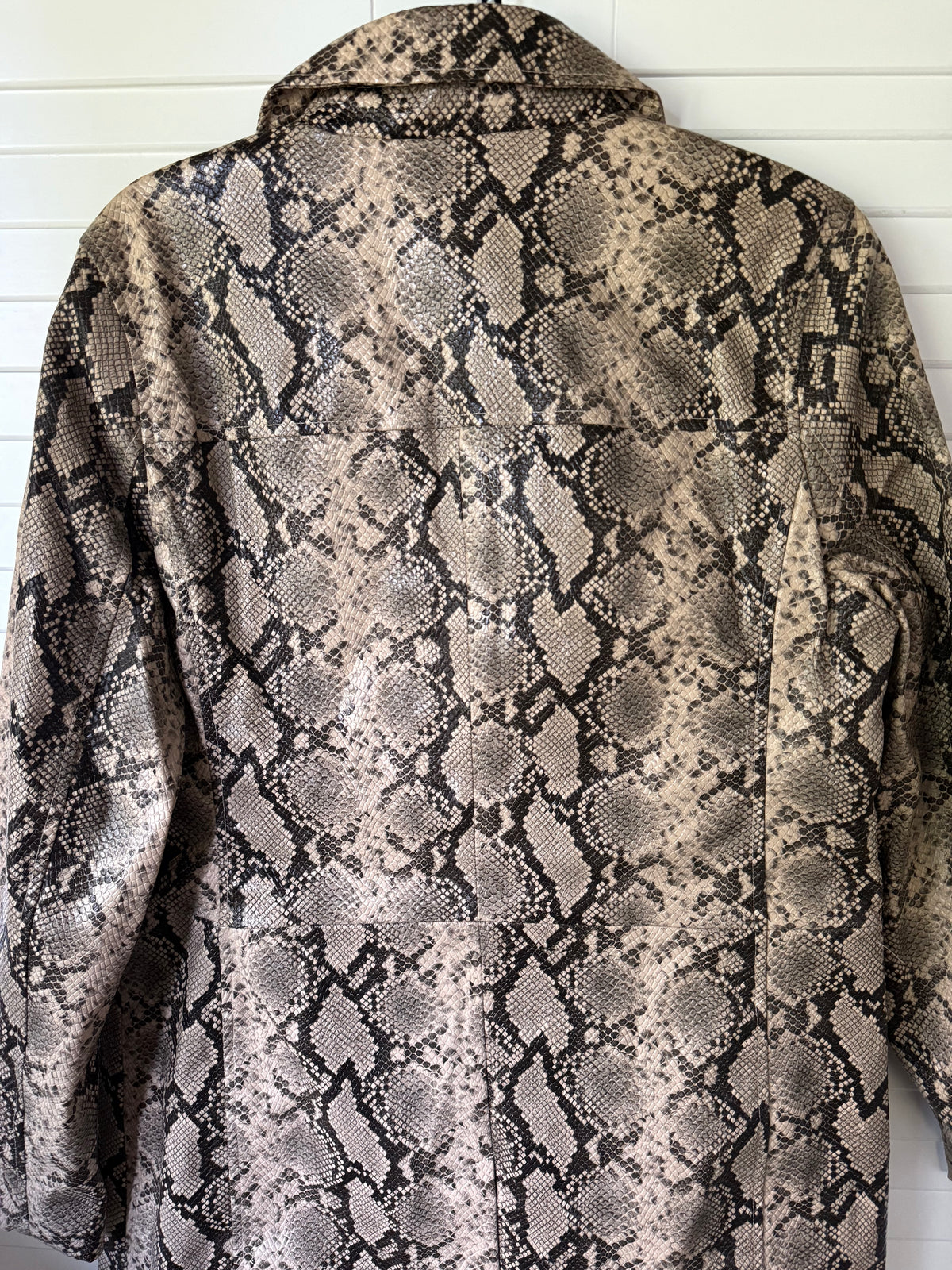 BLANK NYC Vegan Snakeskin Trench Coat - Size Medium