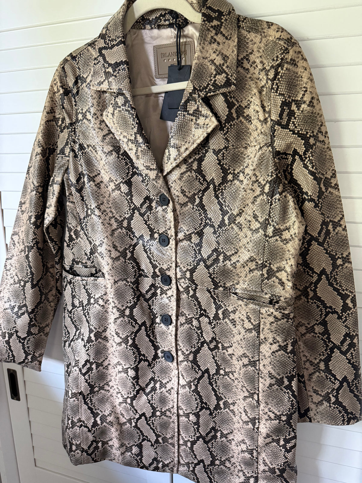 BLANK NYC Vegan Snakeskin Trench Coat - Size Medium