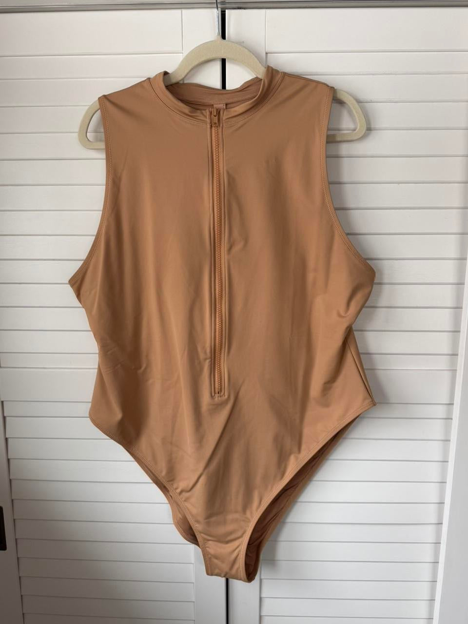 SKIMS Swim Zip Front Sleeveless One Piece - Size 4X