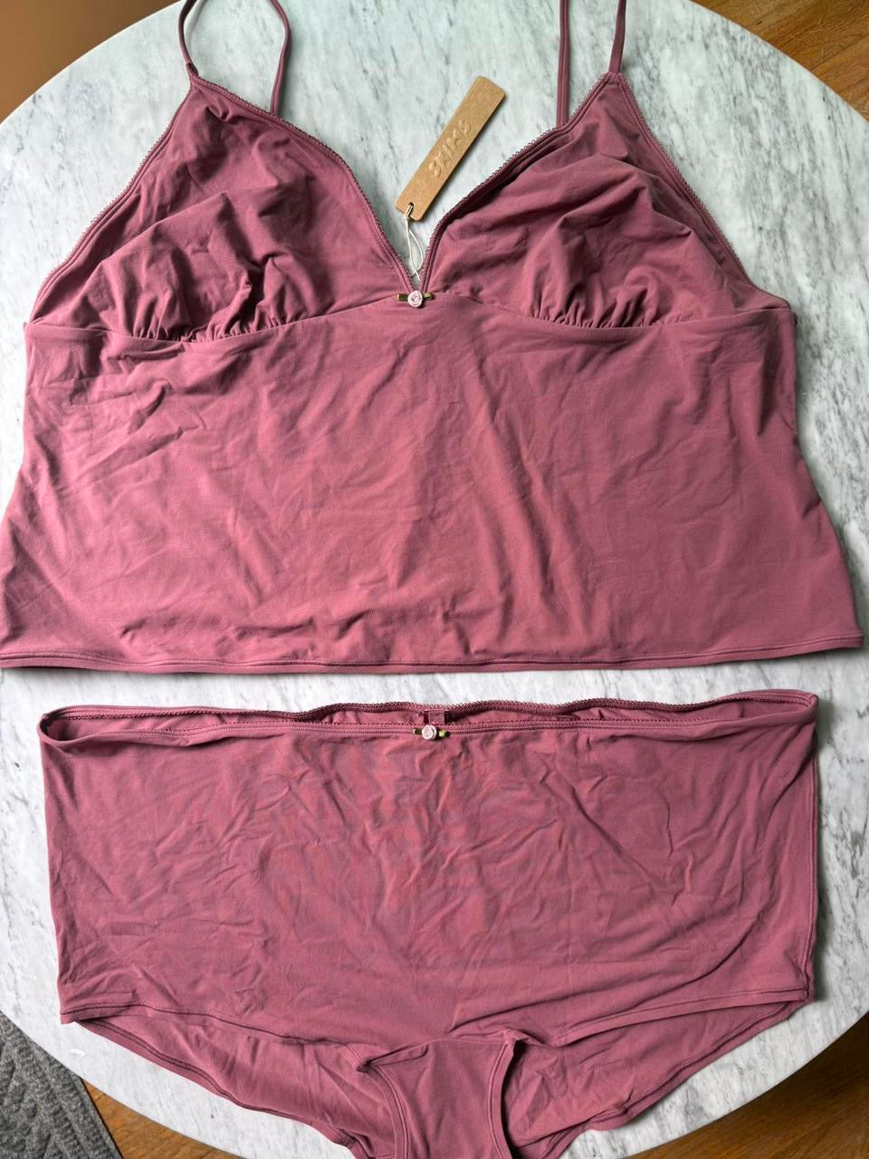SKIMS Picot Cami + Boy Short Set - Size 4X