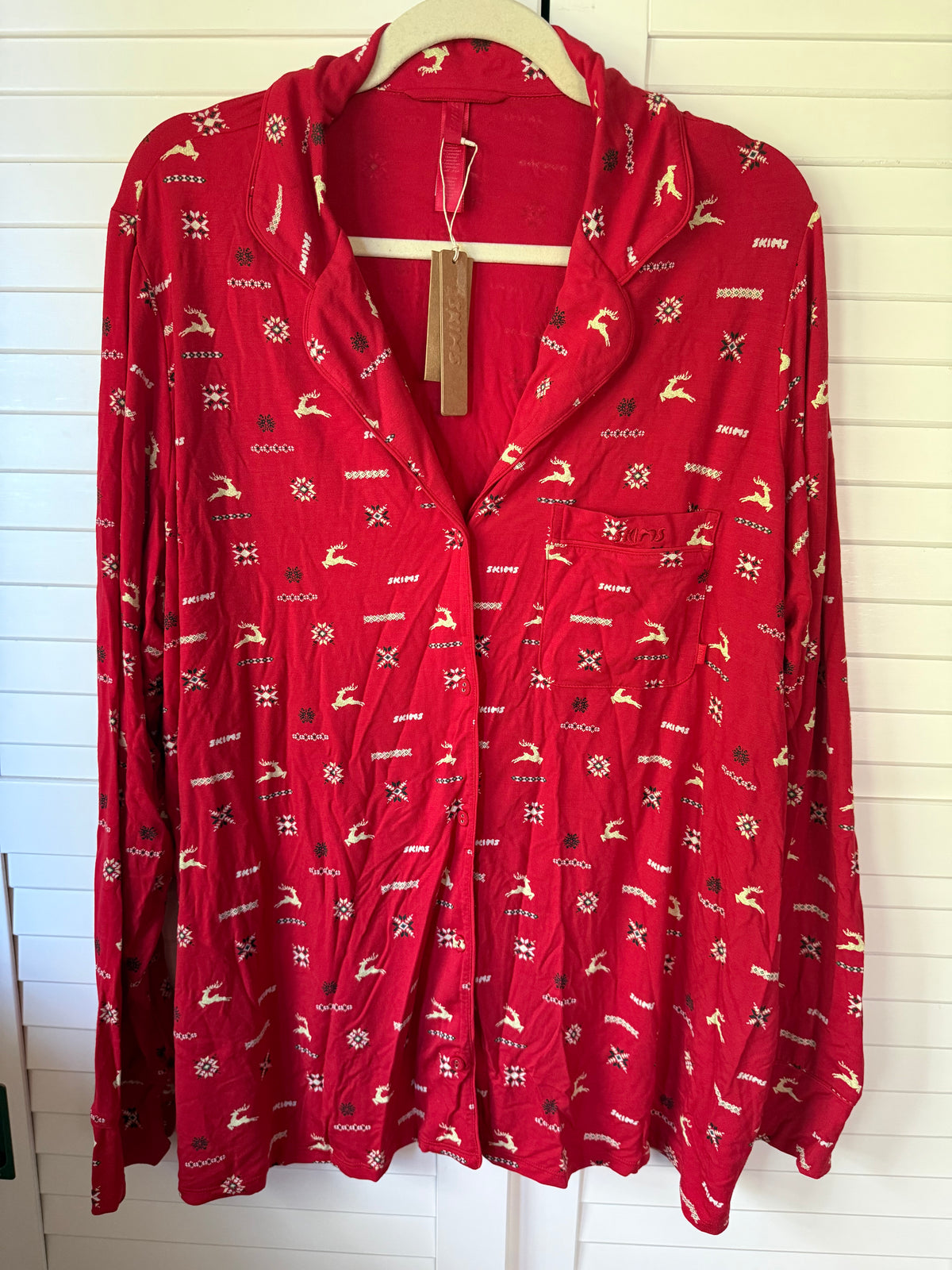 SKIMS Long Sleeve Button Down Sleep Set - Size 2X