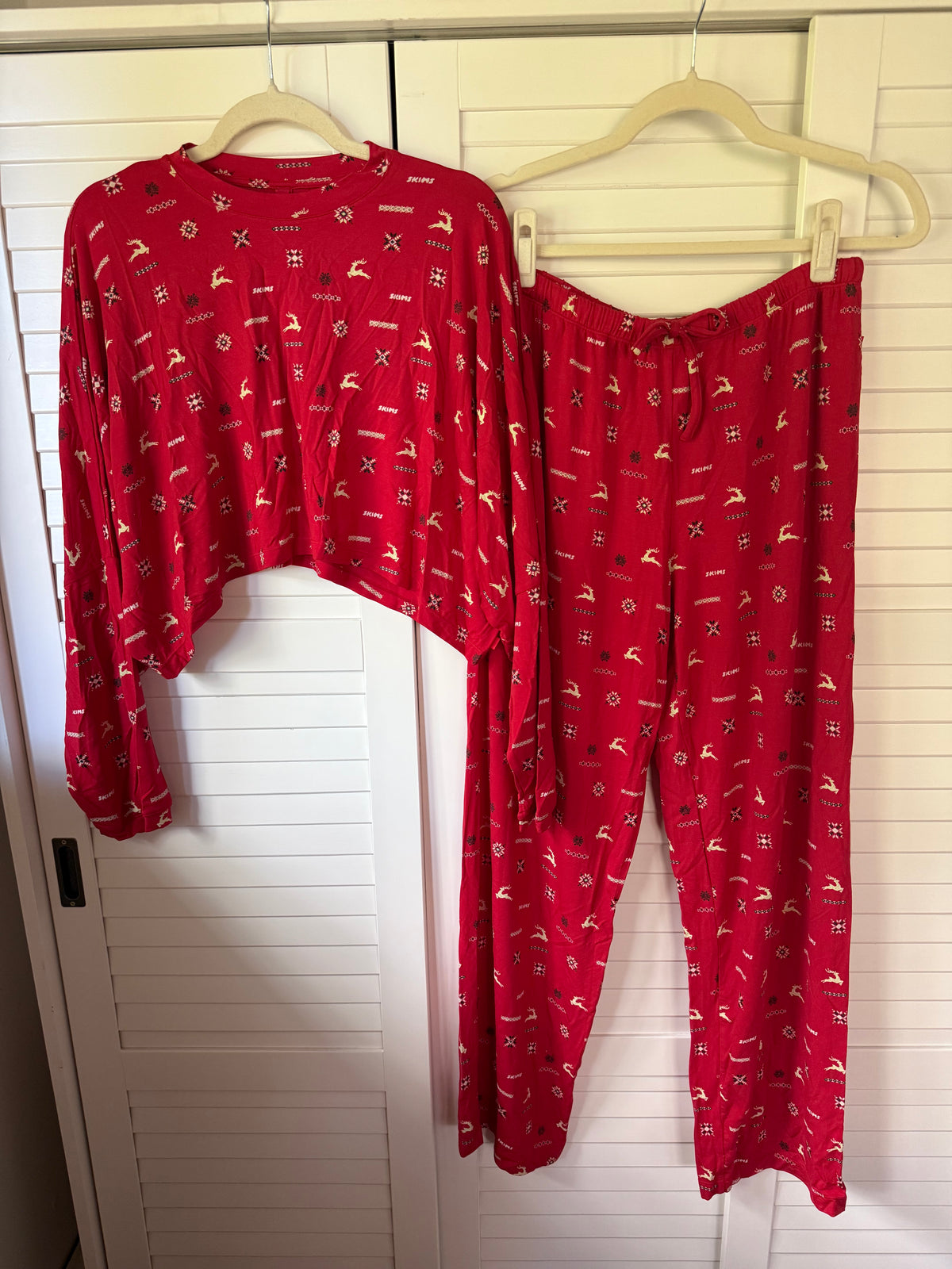 SKIMS Cropped Henley + Pants Sleep Set - Size XS