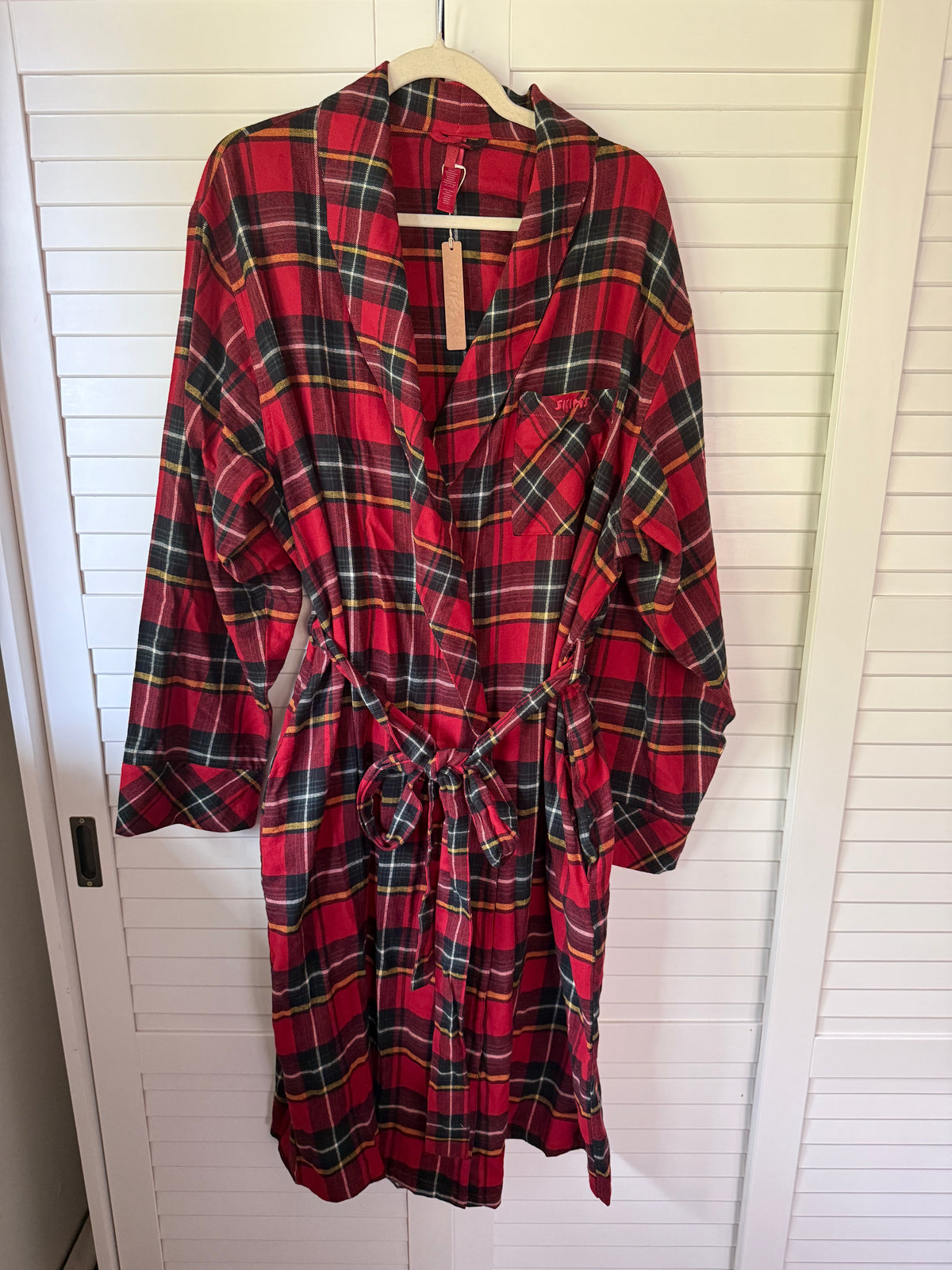SKIMS Flannel Sleep Long Robe - Size Small