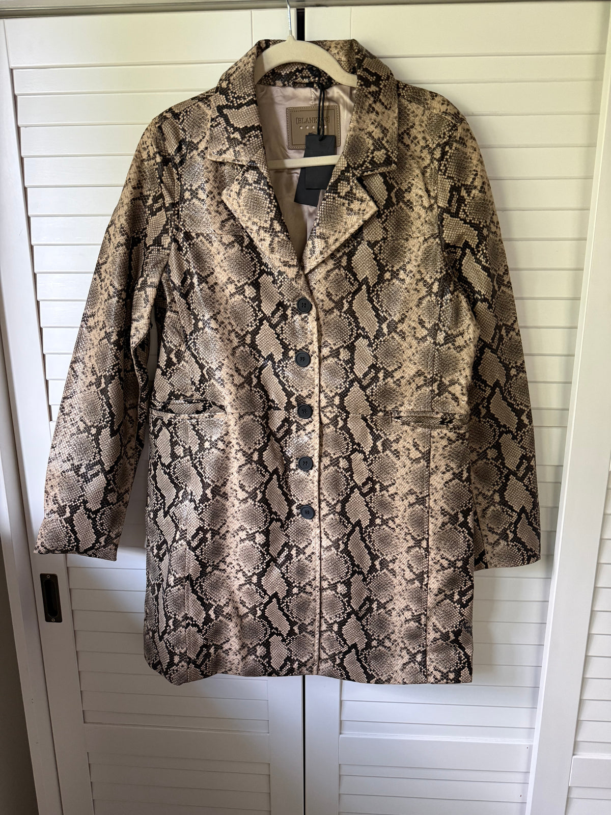 BLANK NYC Vegan Snakeskin Trench Coat - Size Medium