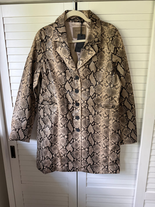 BLANK NYC Vegan Snakeskin Trench Coat - Size Medium