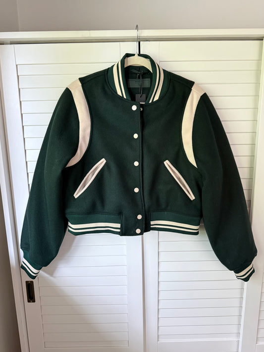 BLANK NYC Smart Move Bomber Varsity Jacket - Size Large