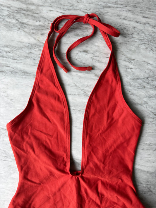 SKIMS Swim Deep Plunge One Piece - Size Medium