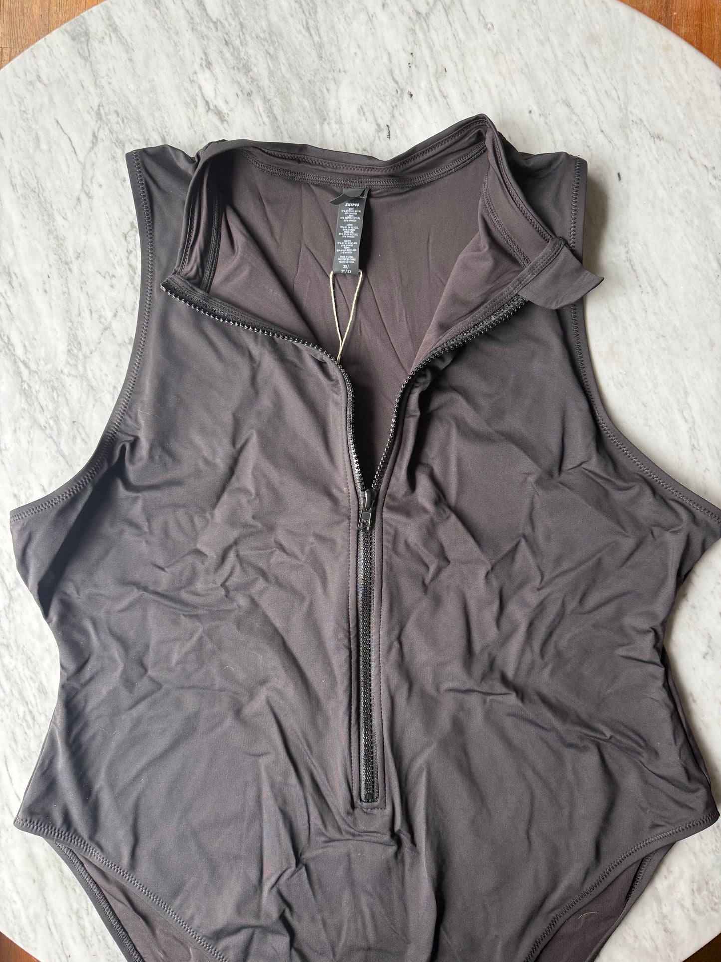 SKIMS Swim Sleeveless Zip Up One Piece - Size 3X