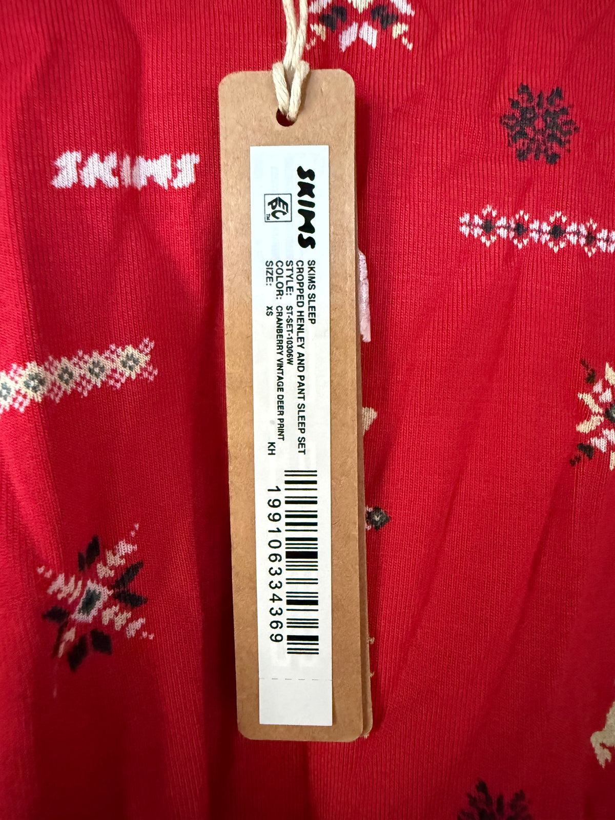 SKIMS Cropped Henley + Pants Sleep Set - Size XS