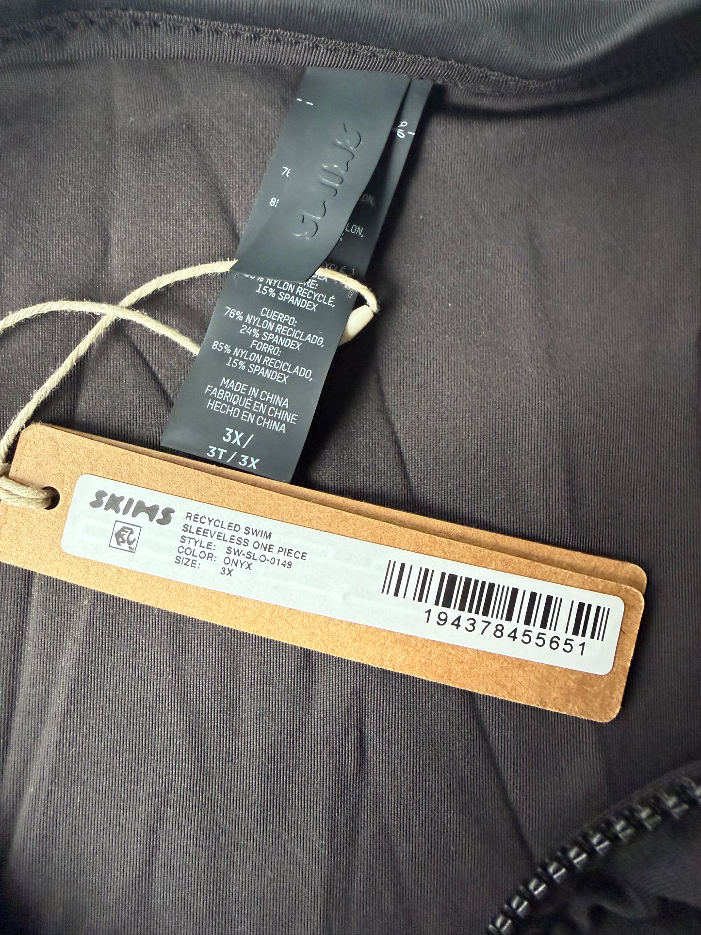 SKIMS Swim Sleeveless Zip Up One Piece - Size 3X