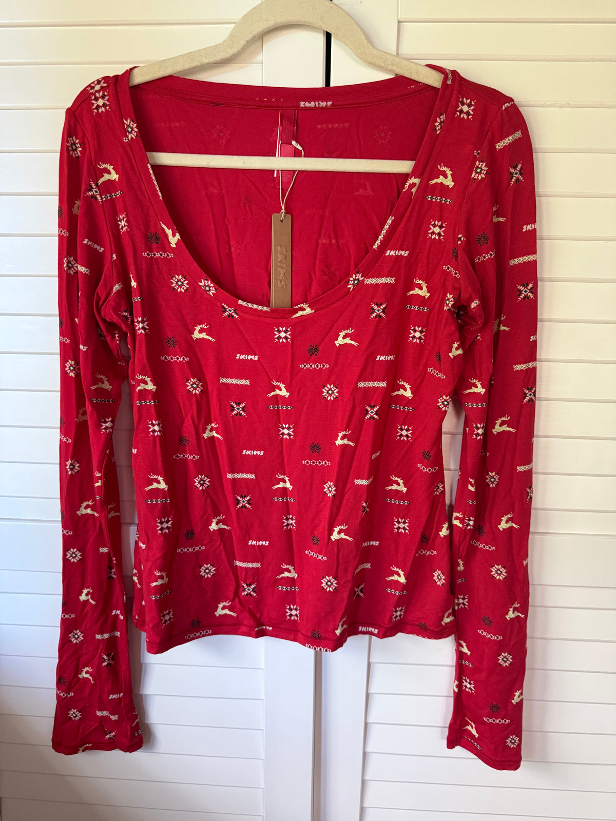 SKIMS Long Sleeve + Shorts Sleep Set - Size Large