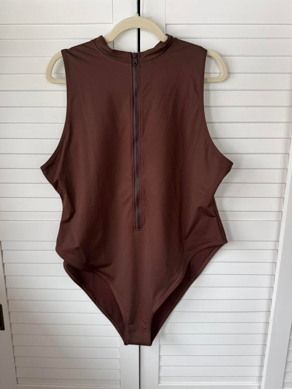 SKIMS Swim Zip Front Sleeveless One Piece - Size 4X