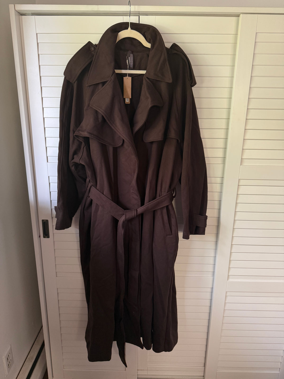 SKIMS Boyfriend Fleece Oversized Trench Coat - Size 2X