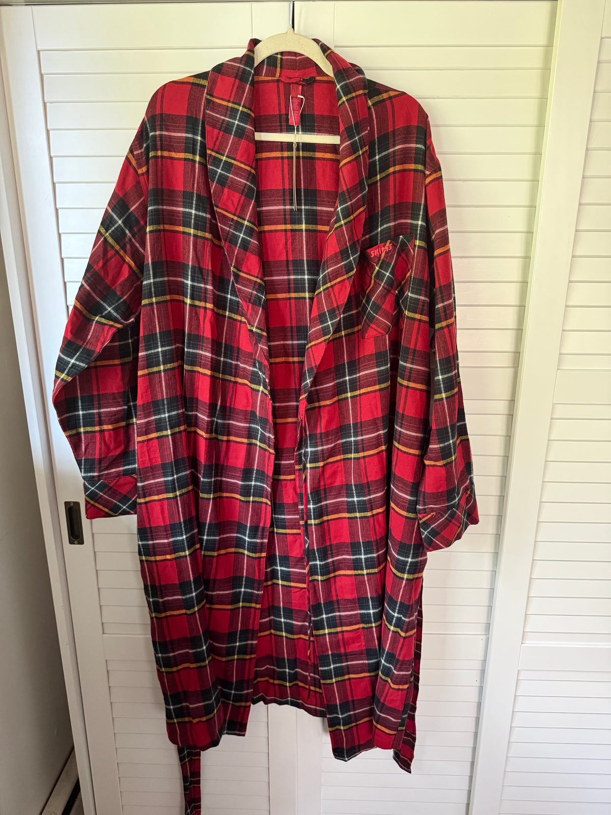 SKIMS Flannel Sleep Long Robe - Size Small