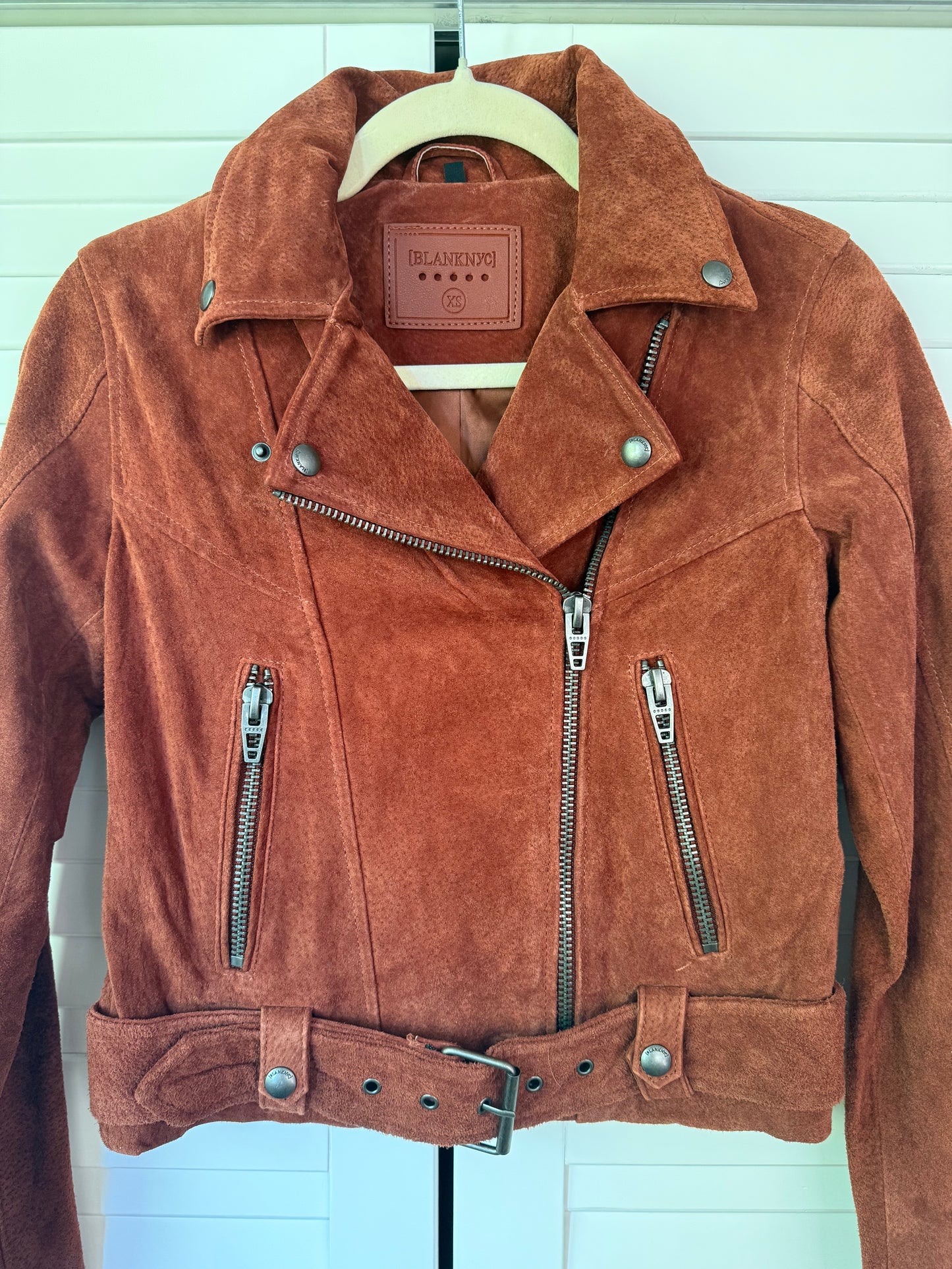BLANKNYC Suede Leather Moto Jacket - Size XS