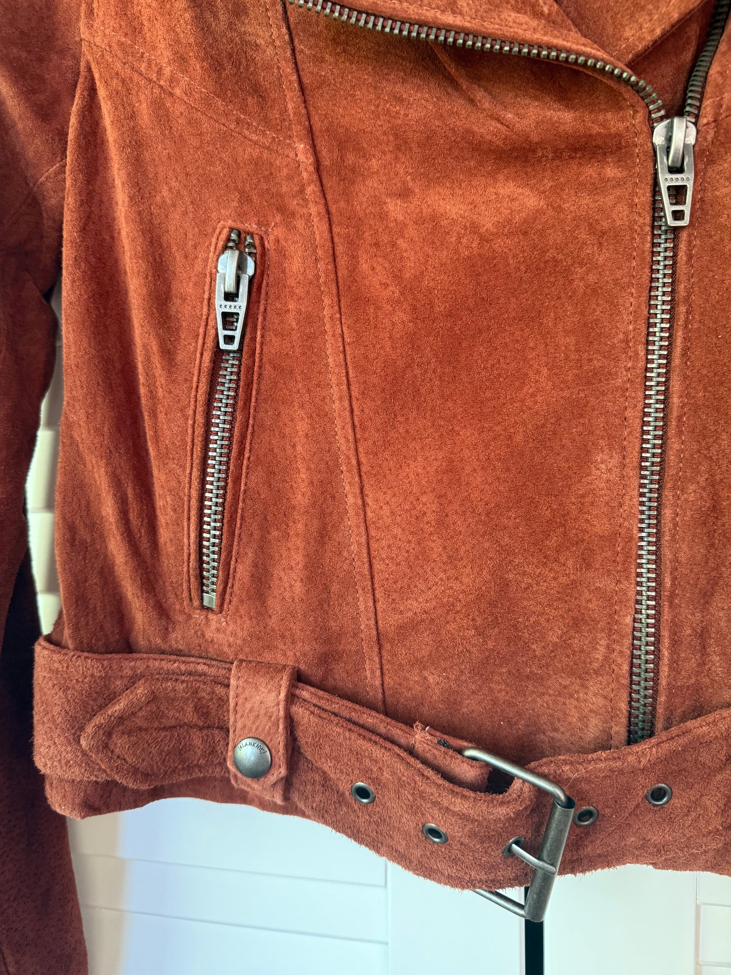 BLANKNYC Suede Leather Moto Jacket - Size XS