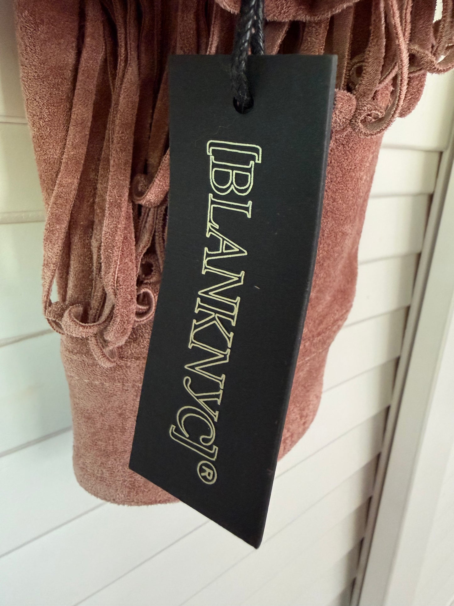 BLANKNYC x FREE PEOPLE Twist and Shout Vegan Suede Fringe Jacket - Size XS