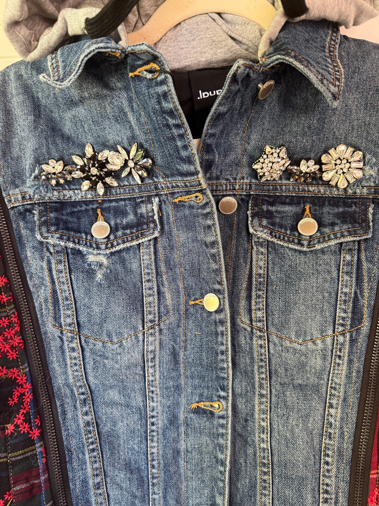 DESIGUAL Hybrid Denim Jacket - Size Small