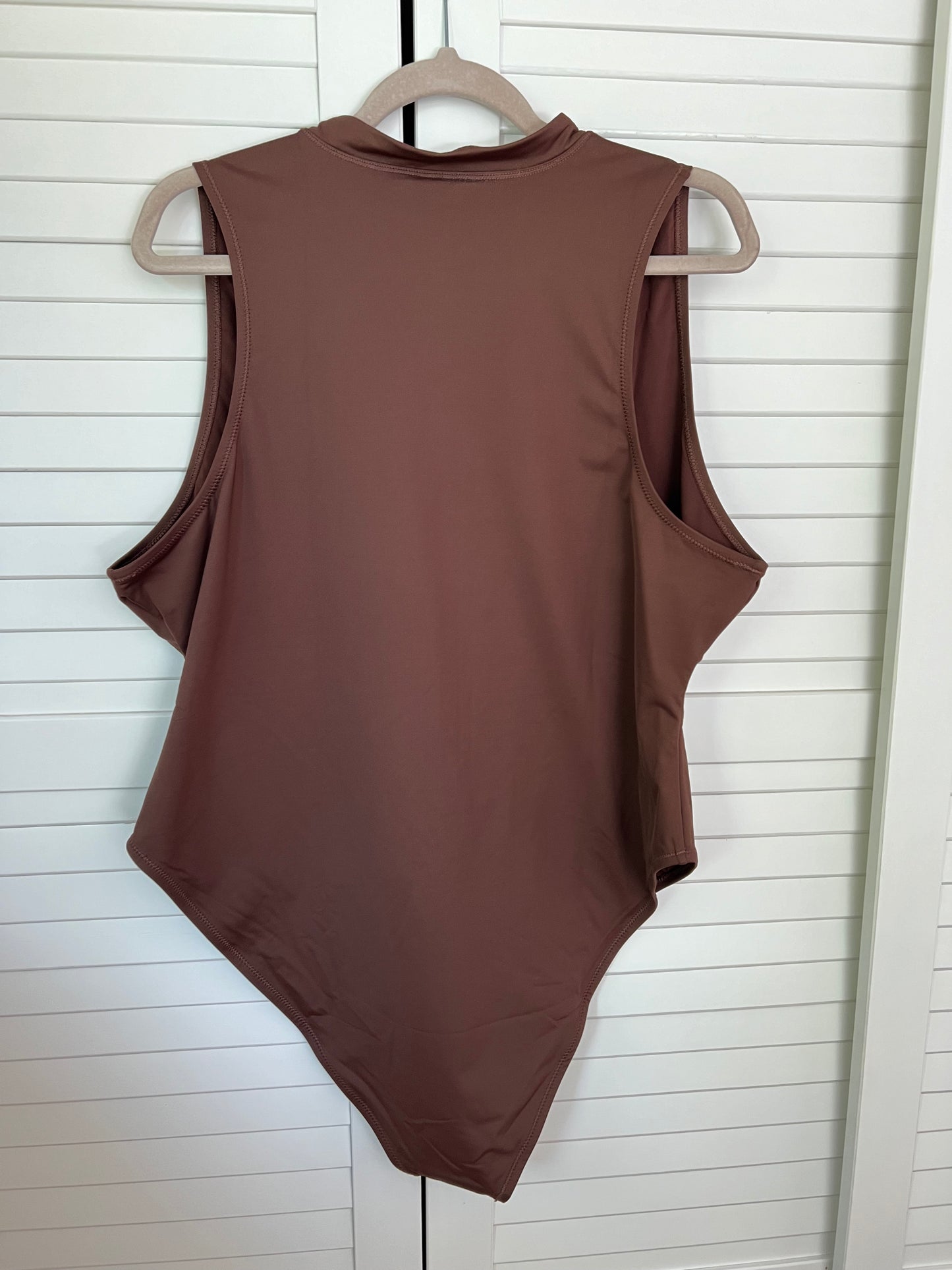 SKIMS Recycled Swim Sleeveless One Piece Bathing Suit - Cocoa Brown - 4X