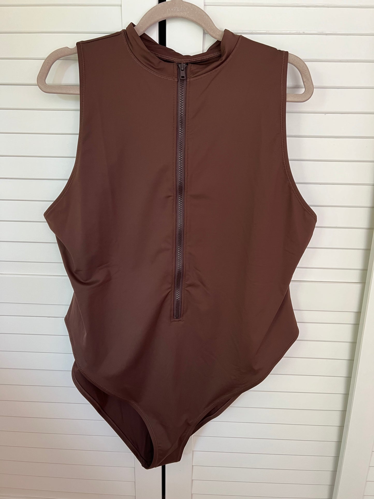 SKIMS Recycled Swim Sleeveless One Piece Bathing Suit - Cocoa Brown - 4X