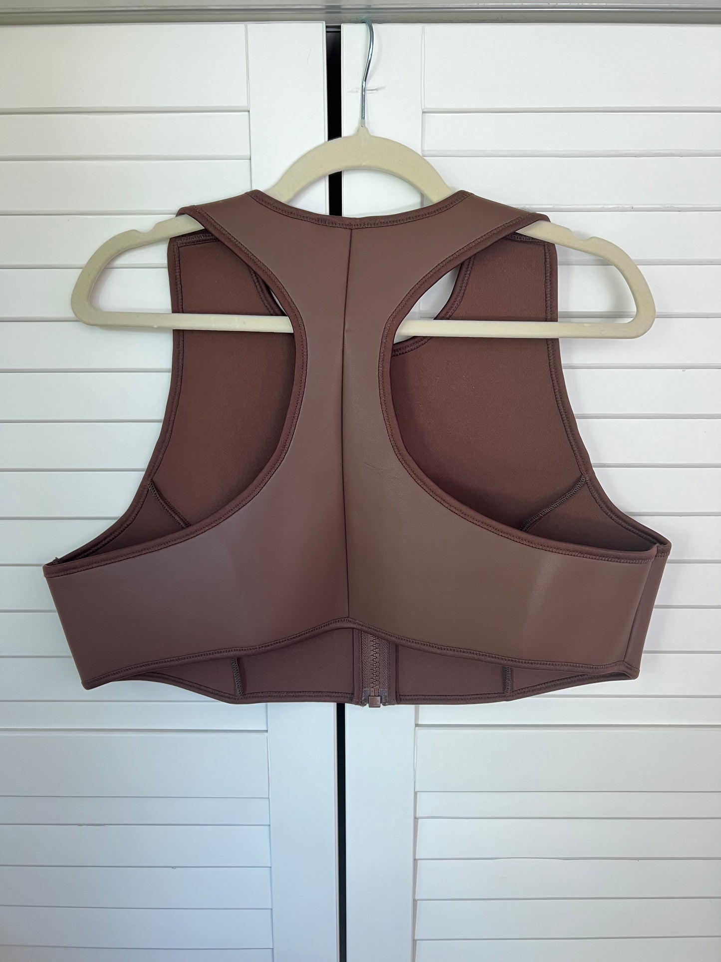 SKIMS Rubberized Scuba High Neck Bikini Top - Cocoa Brown - 3X