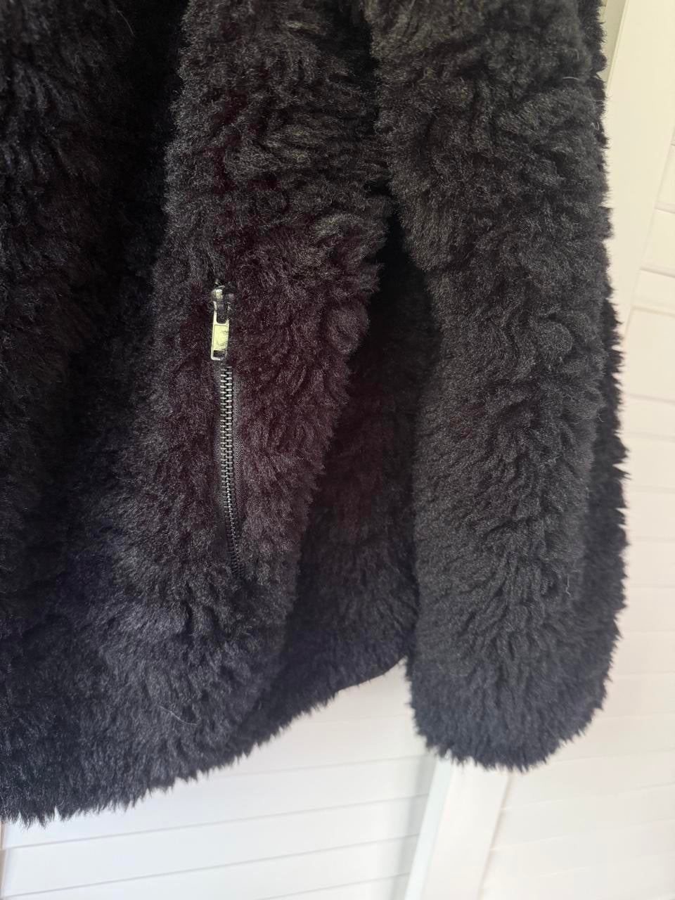 SKIMS Faux Fur Oversized Zip Up Mock Neck Jacket - Size Small