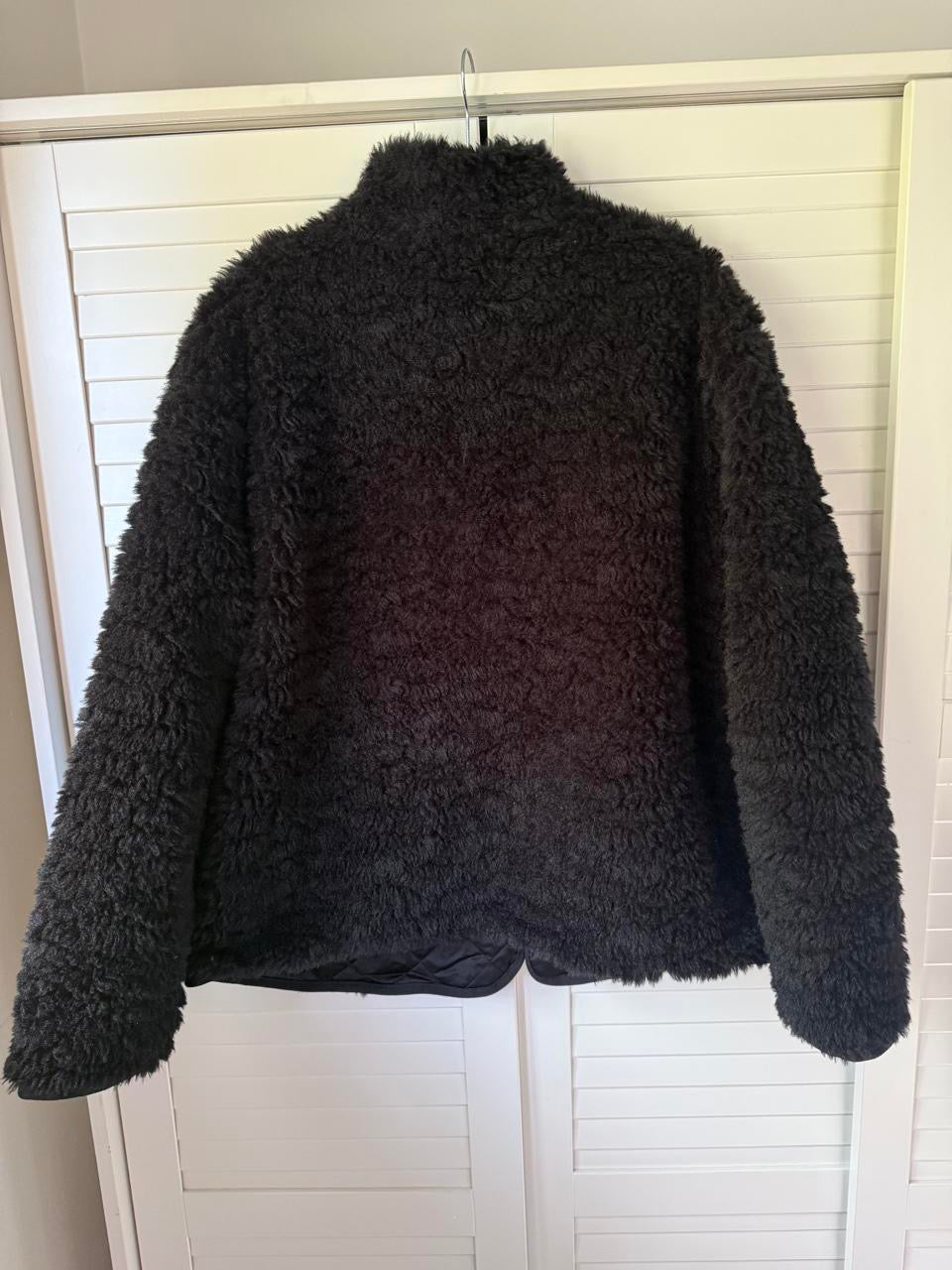 SKIMS Faux Fur Oversized Zip Up Mock Neck Jacket - Size Small