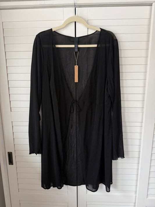 SKIMS Summer Mesh Open Tie Front Long Sleeve Cover Up - Size 3X