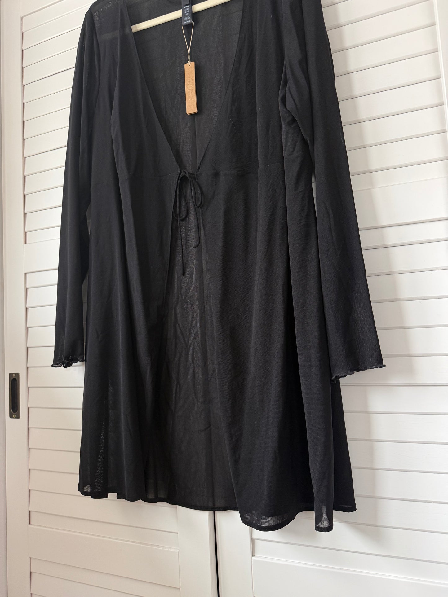 SKIMS Summer Mesh Open Tie Front Long Sleeve Cover Up - Size 3X