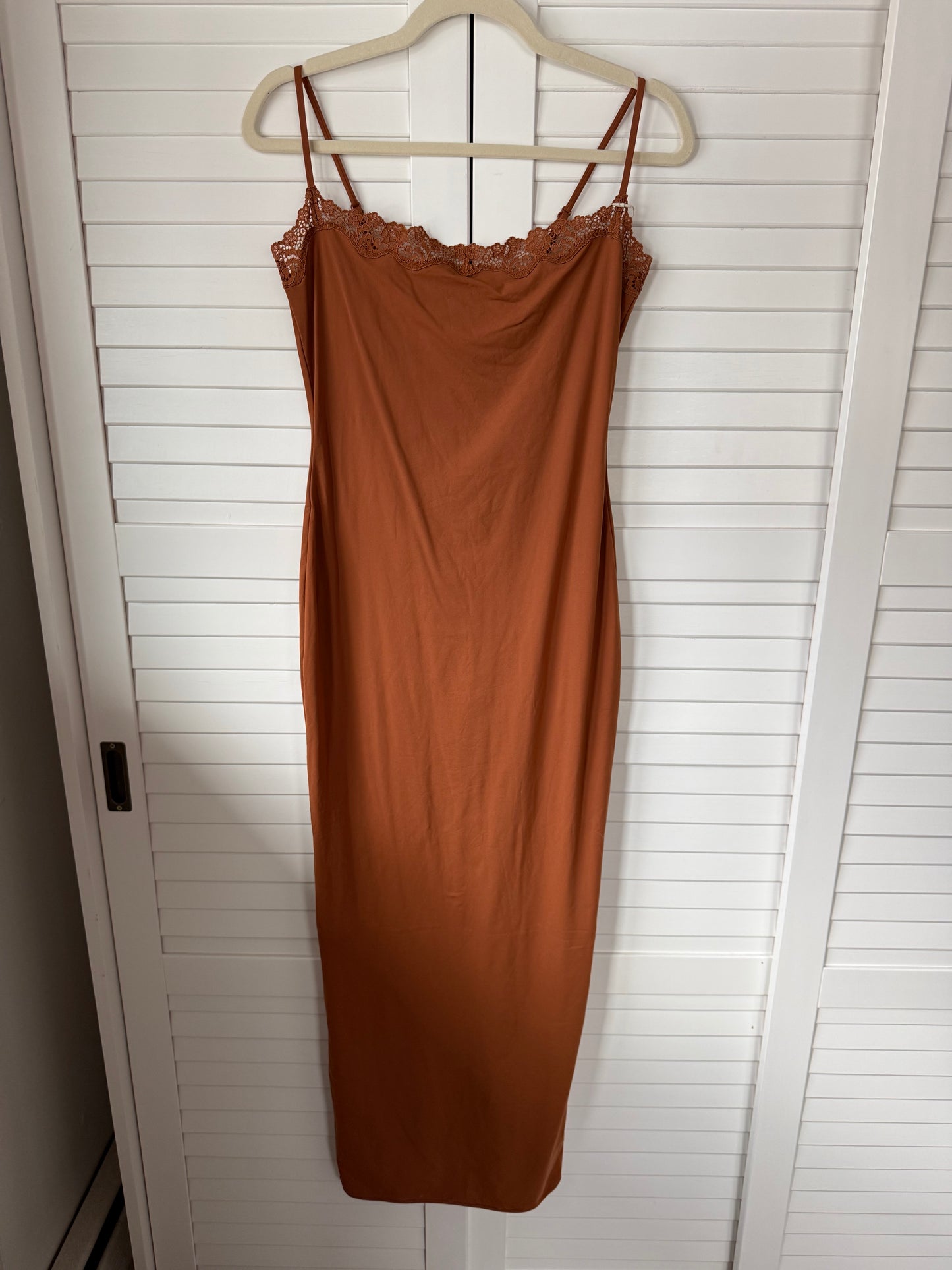 SKIMS Fits Everybody Lace Long Slip Dress - Size Large